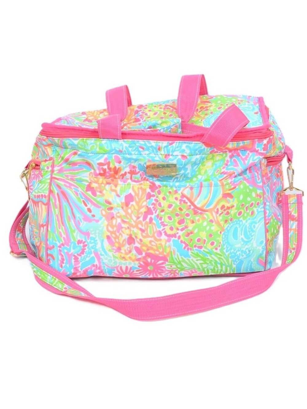 Lilly Pulitzer Insulated Beach Cooler in Lovers Coral Crossbody Top Handle Tote